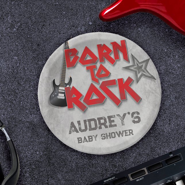 Born to Rock - Baby Shower Paper Plates (Creator Uploaded)