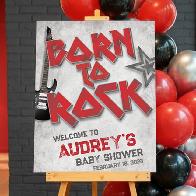 Born to Rock - Baby Shower Welcome Sign (Born to Rock - Baby Shower Welcome Sign)