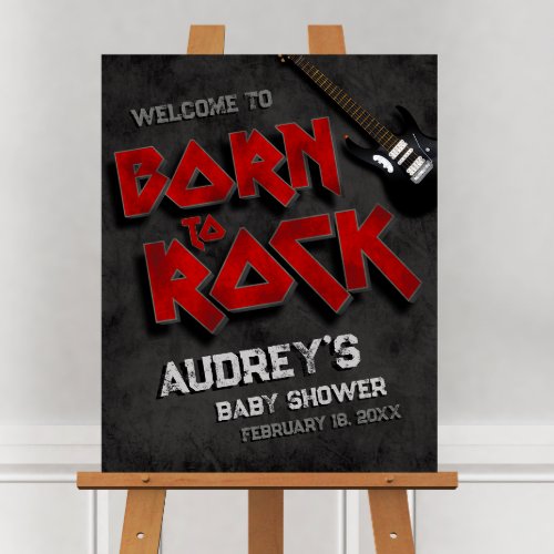Born to Rock Baby Shower Welcome Sign