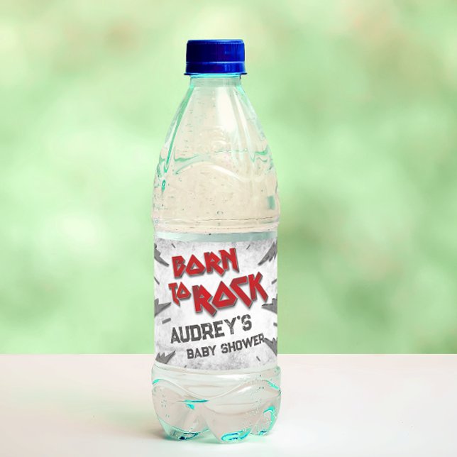 Born to Rock - Babyshower Water Bottle Label (Creator Uploaded)