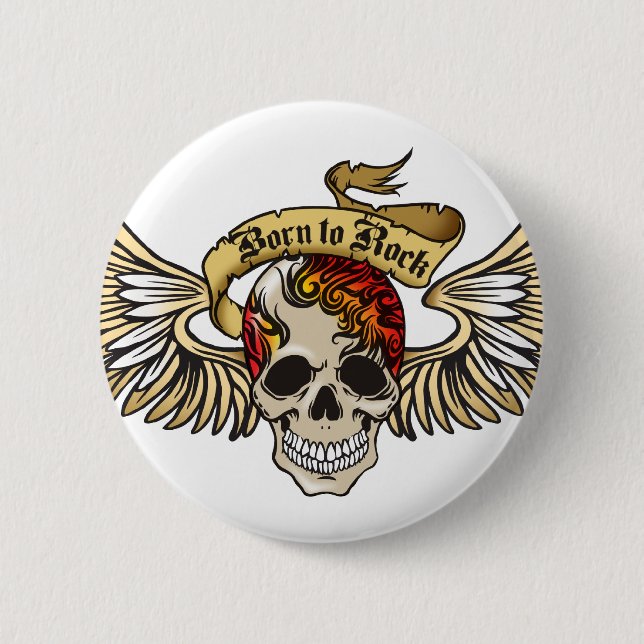 born to rock button (Front)