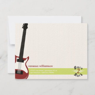 Born to Rock! Custom Flat Note Cards (red)