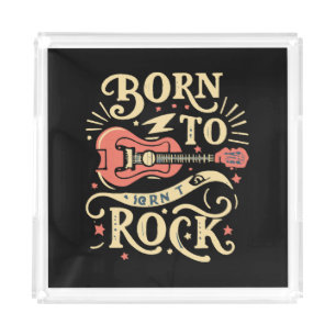 Born to Rock Electric Guitar Acrylic Tray