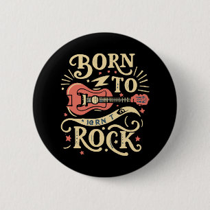 Born to Rock Electric Guitar Button