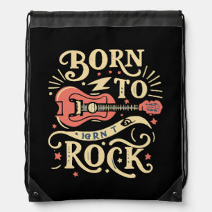 Born to Rock Electric Guitar Drawstring Bag