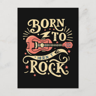 Born to Rock Electric Guitar Postcard