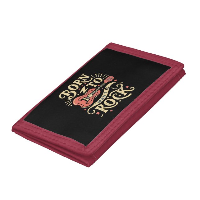 Born to Rock Electric Guitar Trifold Wallet (Bottom)