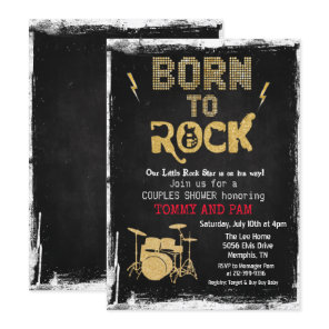 Born to Rock Rock Star Baby Shower Invitation