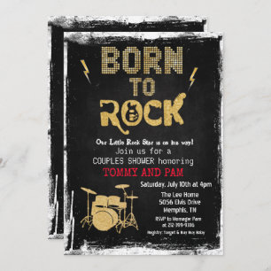 Born to Rock Rock Star Baby Shower Invitation