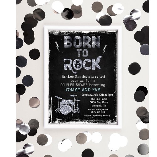 Born to Rock Rock Star Baby Shower Invitation