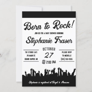 Born to Rock! Rock'n'Roll Concert Baby Shower Invitation