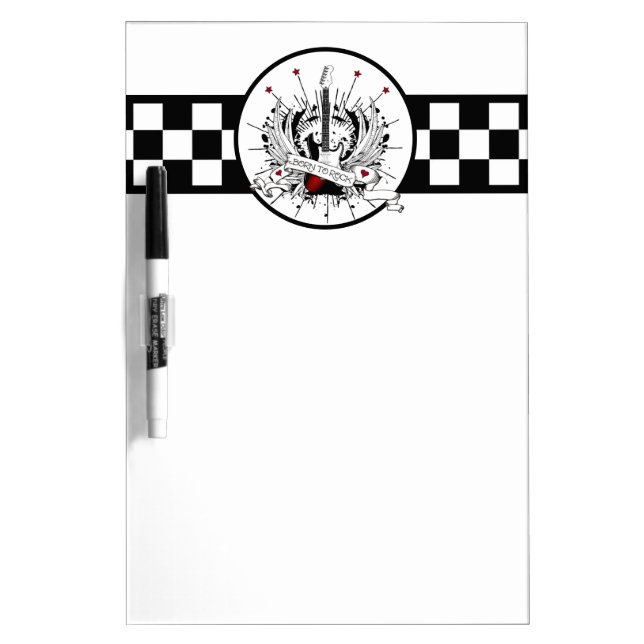 Born to Rock & Roll Guitar Punk Rocker Kid Music Dry Erase Board (Front)