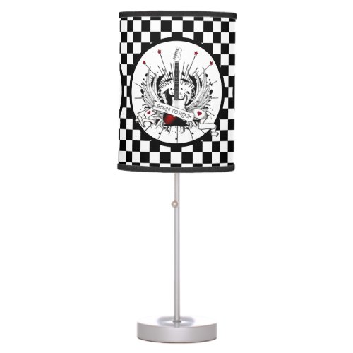 Born to Rock  Roll Guitar Rocker Metal Musician T Table Lamp