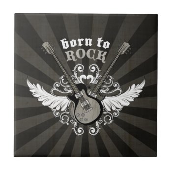 Born To Rock Vintage Guitars - Tile by BluePlanet at Zazzle