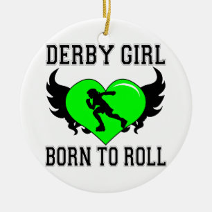 Born to Roll: Derby Girl Ceramic Ornament