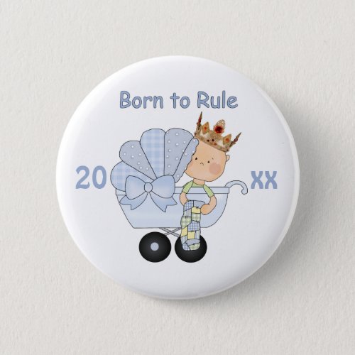 Born to RuleNew Baby with CrownBaby Buggy Button
