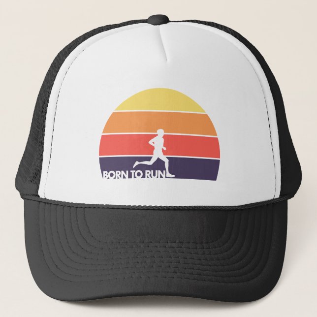 Born to Run - Male Runner Trucker Hat (Front)