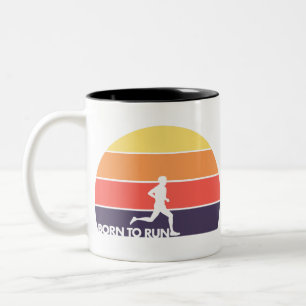 Born to Run - Male Runner Two-Tone Coffee Mug