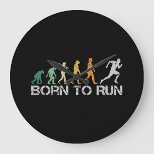 Born to Run Running Runner Evolution Retro Large Clock