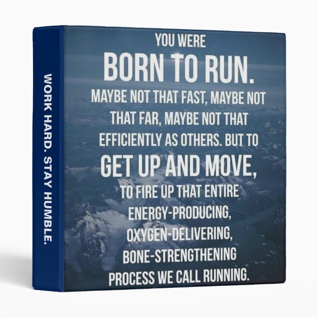 Born To Run - Workout Motivational Binder (Front/Spine)