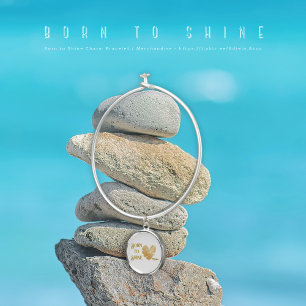 Born to Shine Bangle Bracelet With Round Charm