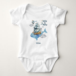 Born to Shine in the Ocean Customizable Baby Bodysuit