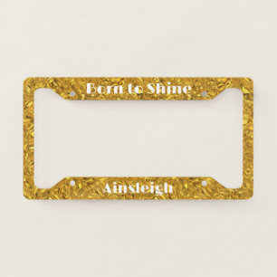 Born to Shine Personalized Citrine Birthstone License Plate Frame