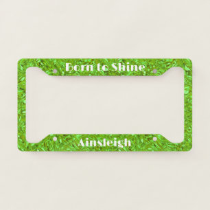 Born to Shine Personalized Peridot Birthstone License Plate Frame