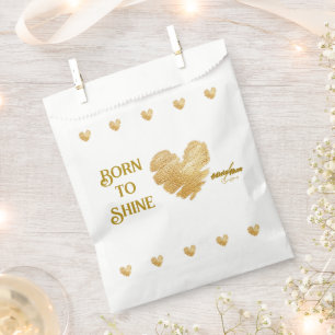 Born to Shine White Favor Bags