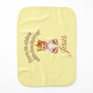 Born to Shine with the Light of Jesus Baby Burp Cloth