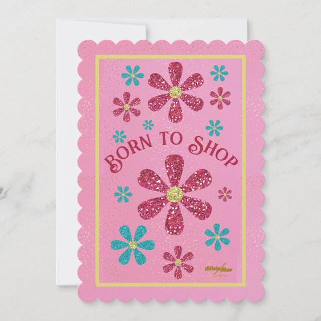 Born to Shop Note Card (Front)