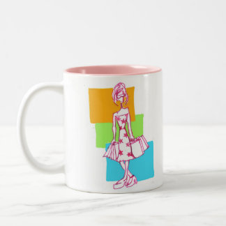 BoRn To ShoP , sHoP and SHOP Two-Tone Coffee Mug