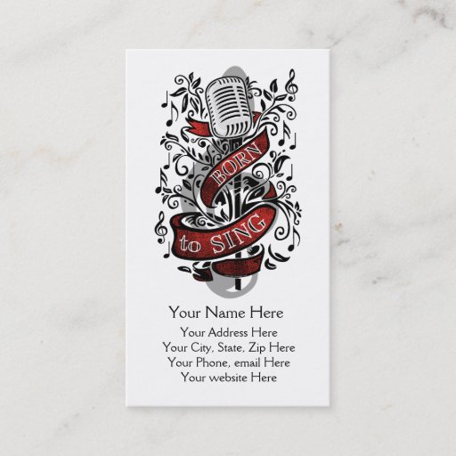 Customizable Born To Sing Business Cards