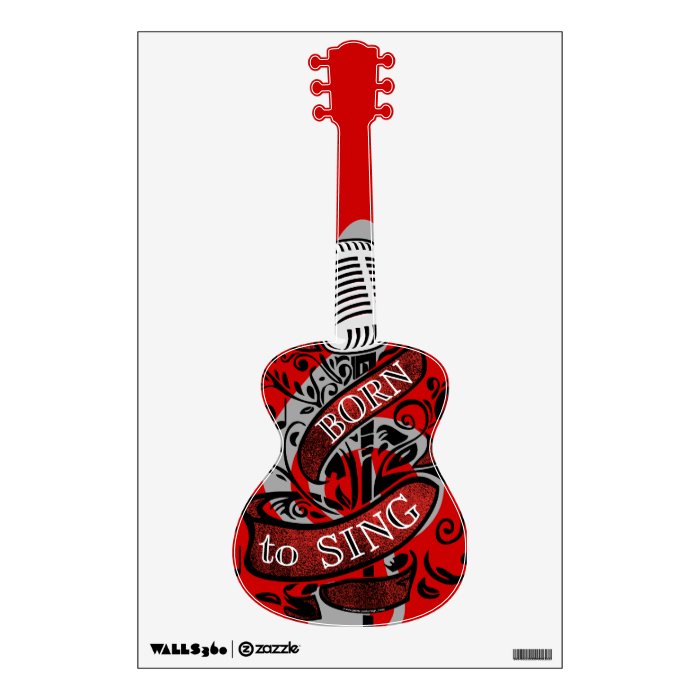 Born To Sing Wall Decal guitar