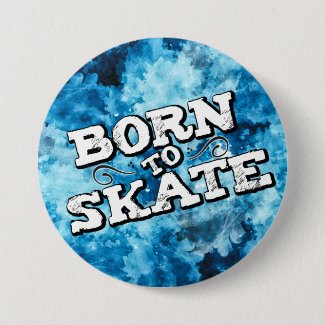 Born to skate blue watercolor graffiti wording
