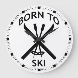 Born to Ski Large Clock