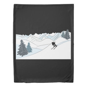 Born to Ski -Ski Resort Scene Winter Sports Duvet Cover