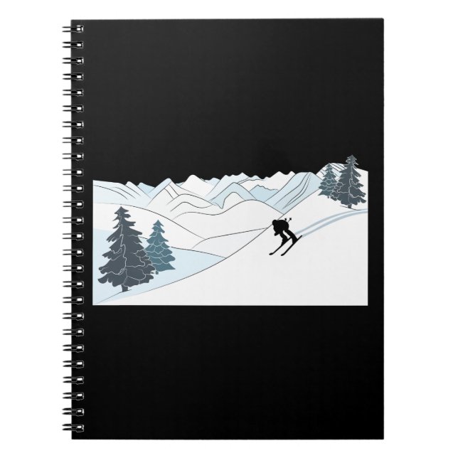 Born to Ski -Ski Resort Scene Winter Sports Notebook (Front)