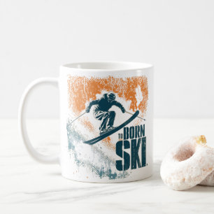 Born to Ski Vintage Skiing Design Coffee Mug