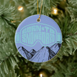 Born to Snowboard Personalized Christmas  Ceramic Ornament<br><div class="desc">Born to Snowboard Personalized Christmas Ceramic Ornament This modern and stylish snowboarding ornament is a perfect keepsake gift for the snowboard enthusiast in your life. The front of this ornament features a mountain sketch and snowboard goggles with "Born to Snowboard" script. On the backside of this ornament, personalize with a...</div>