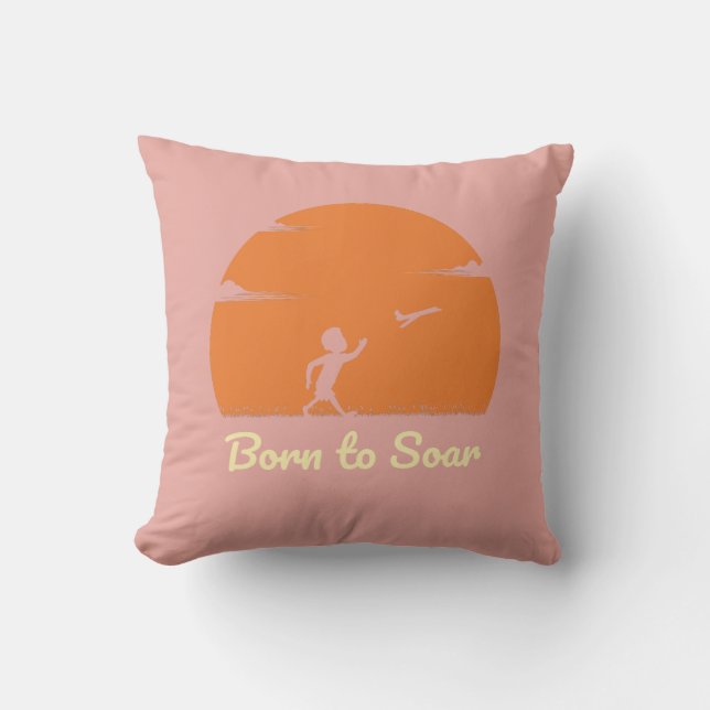 Born to Soar – Inspirational Silhouette  Throw Pillow (Front)