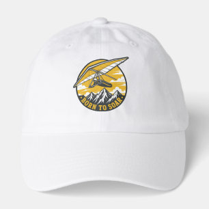 Born To Soar Vintage Hang Glider Mountains Hat