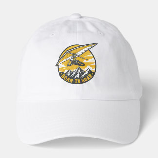 Born To Soar Vintage Hang Glider Mountains Hat