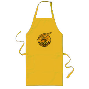 Born To Soar Vintage Hang Glider Mountains Long Apron