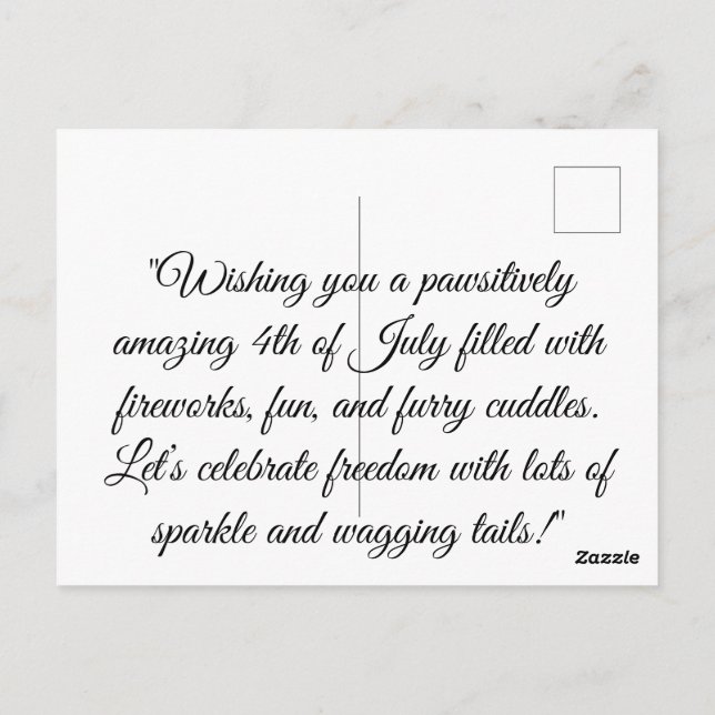 Born to Sparkle – Cute 4th of July Flat Card with  (Back)