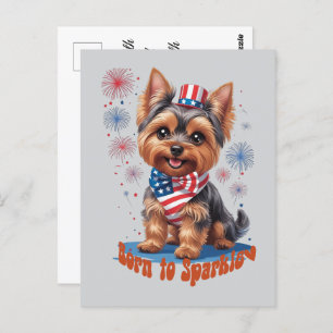 Born to Sparkle – Cute 4th of July Flat Card with