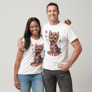 Born to Sparkle – Cute Yorkie 4th of July Patrioti T-Shirt