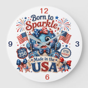 Born to Sparkle (keepsake) Large Clock