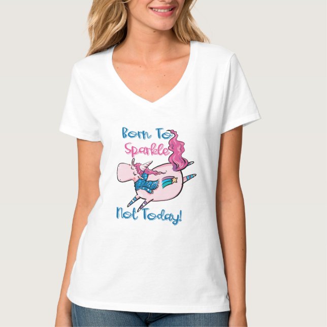 Born To Sparkle Unicorn Shirt, Magical Birthday T T-Shirt (Front)