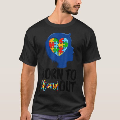 Born To Stand Out Autism   Kids Autism Awareness T_Shirt